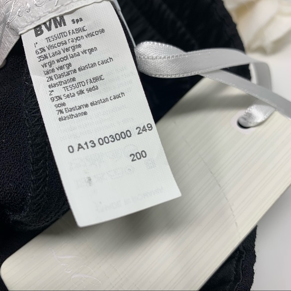 NEW LES COPAINS Virgin Wool Tuxedo Joggers in Black - Picture 9 of 13